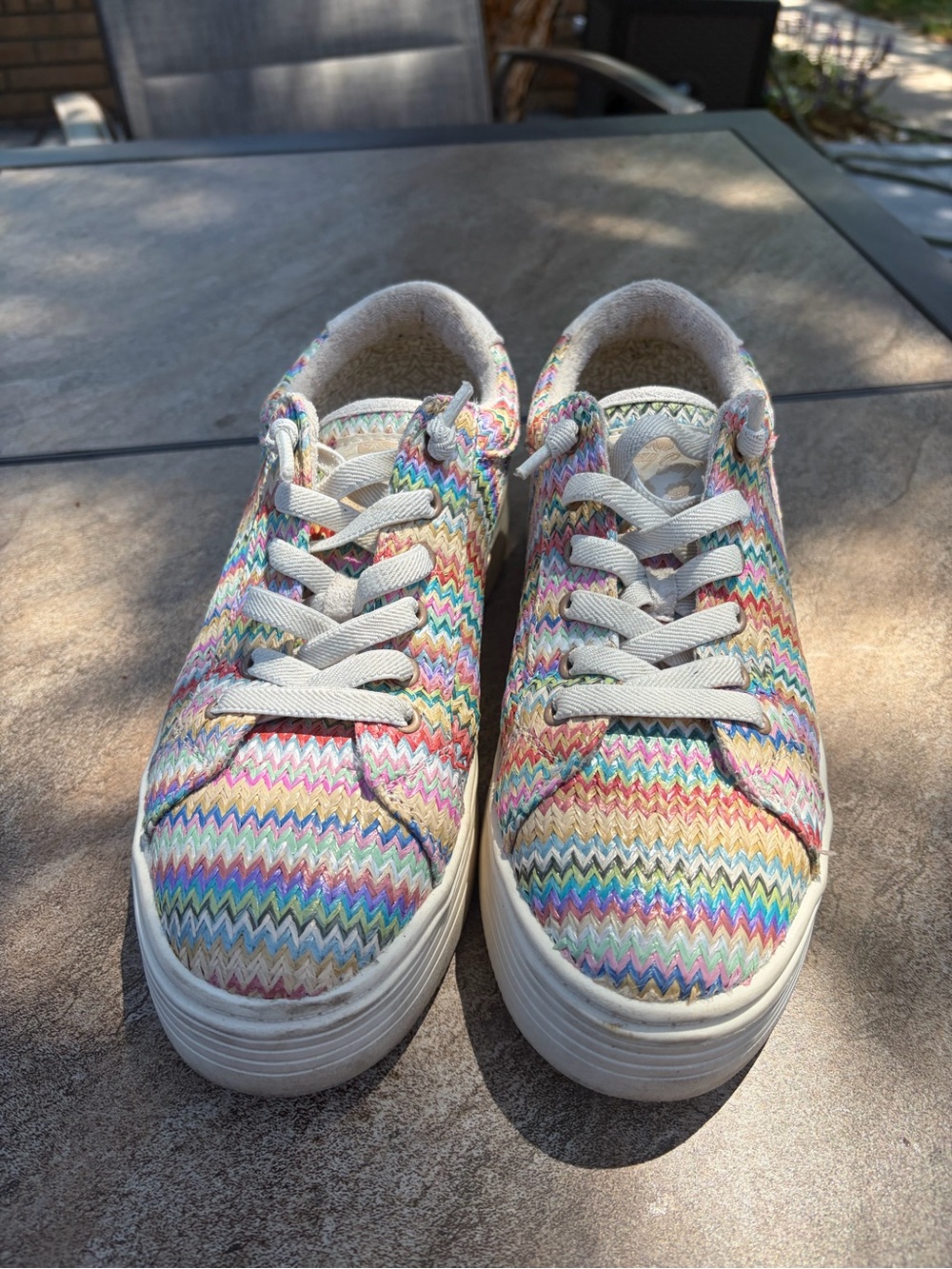 Roxy Multicolor Chevron Knit Sneakers - White Sole